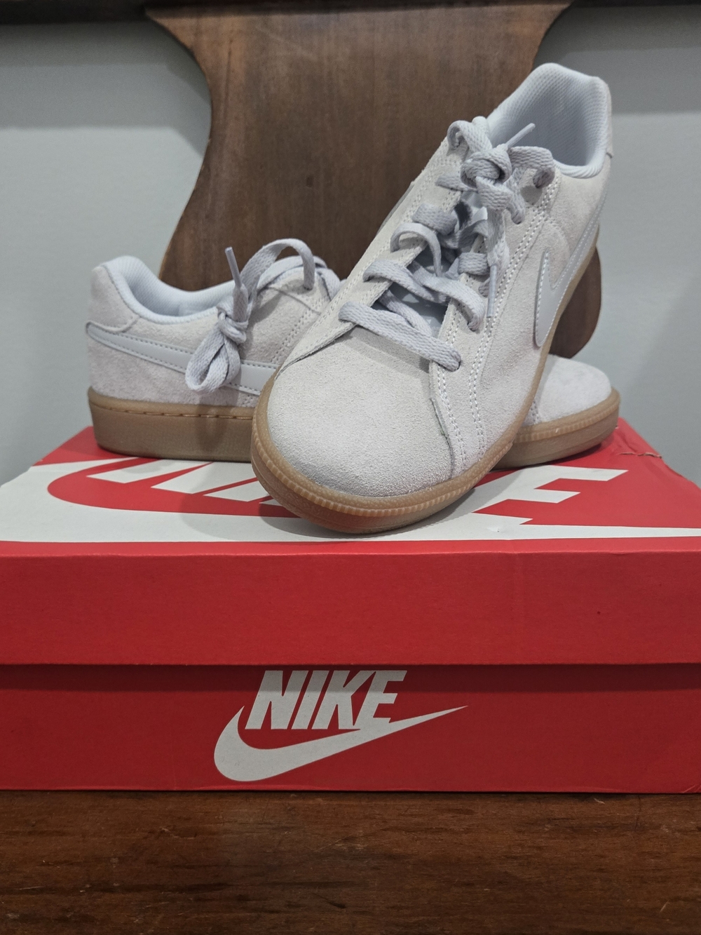 Nike Light Gray Suede Womens 8 Sneakers with Gum Sole - Picture 1 of 9